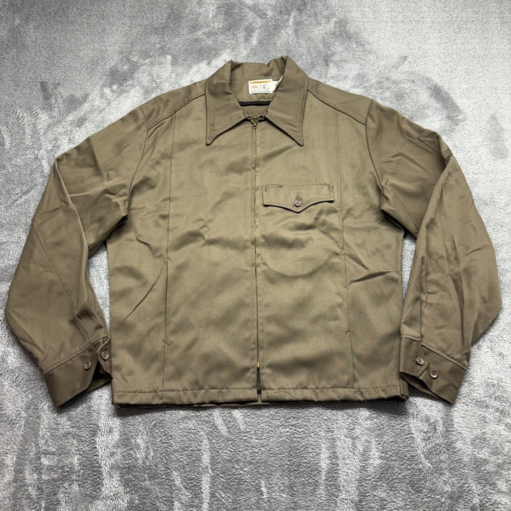 Riverside Masterbilt Jacket Mens 42 Long Brown Good Vintage Zip Workwear Utility